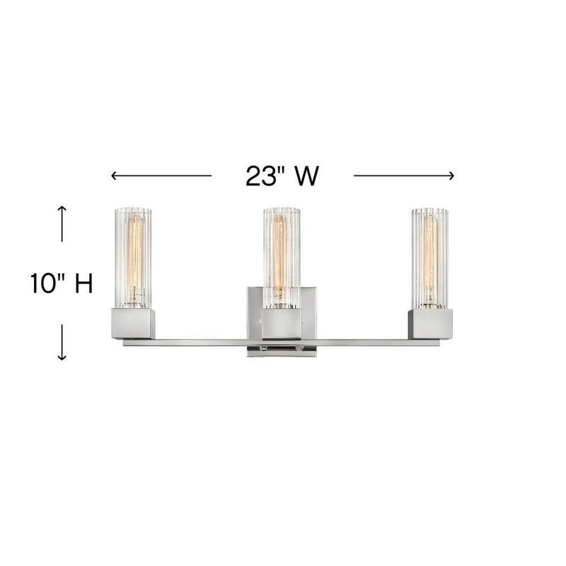 XANDER 23 in. 3-Lighs Polished Nickel Vanity Light