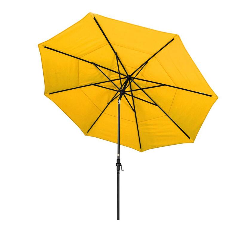 11 ft. Aluminum Collar Tilt Double Vented Patio Umbrella in Yellow Pacifica