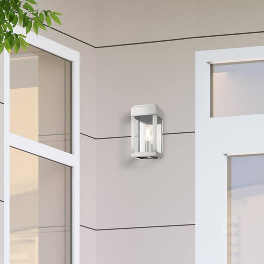 York 1 Light Brushed Nickel Outdoor ADA Wall Sconce