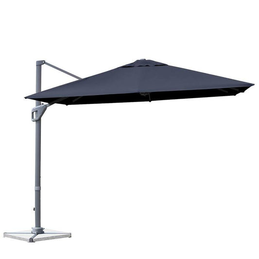 10×10 ft Aluminum Cantilever 360 Rotation Tilt Patio Umbrella in Blue