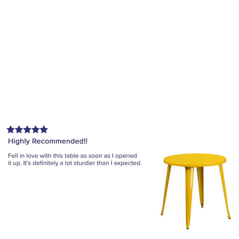 Yellow Round Metal Outdoor Bistro Table