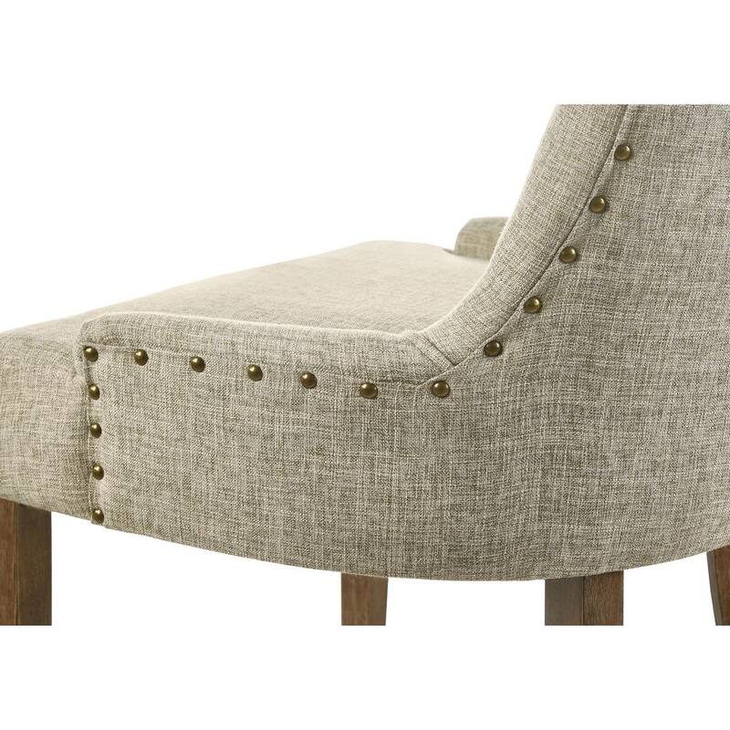 Yotam Side Chair in Beige Fabric Salvaged Oak Finish