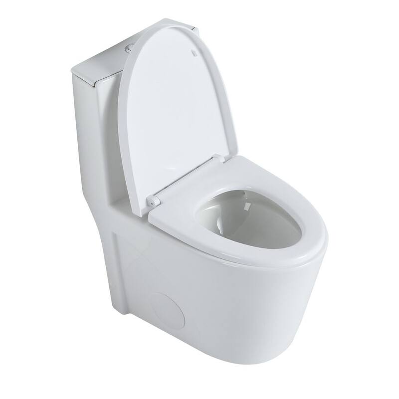 1-piece 1.1/1.6 GPF Dual Flush Elongated Toilet in. White Seat Included