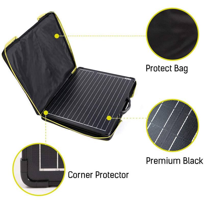 100-Watt Monocrystalline Portable Off Grid Solar Panel Kit Foldable Briefcase with Waterproof LCD Charge Controller