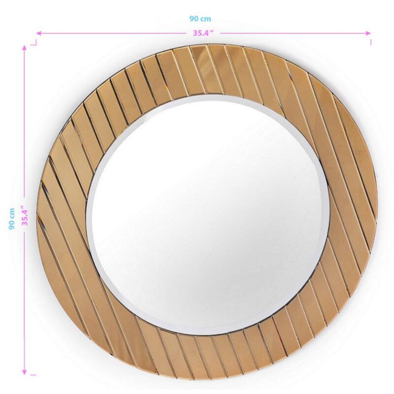 Yukon 36 in. x 36 in. Modern Round Framed Decorative Mirror