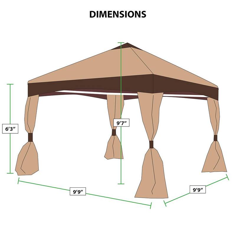 10 ft. x 10 ft. Garden Party Canopy with Caramel Creme Cover