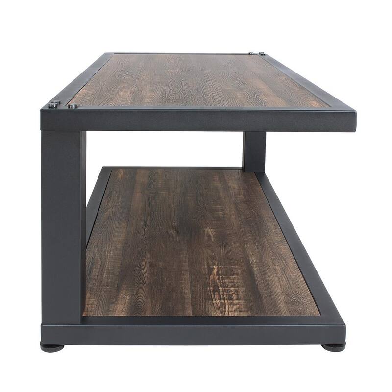 Xolo 47.25 in. Brown Rectangle Wood Coffee Table with 1-Shelf