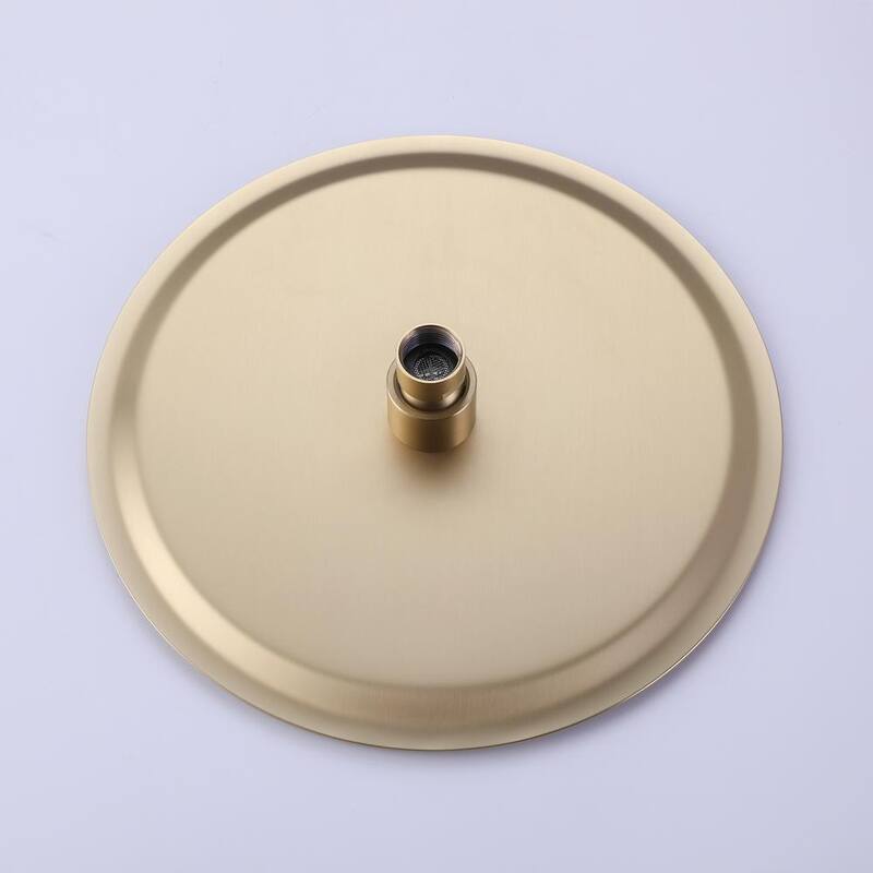 1-Spray Patterns with 1.5 GPM 10 in. Wall Mount Rain Dual Shower Heads in Brushed Gold