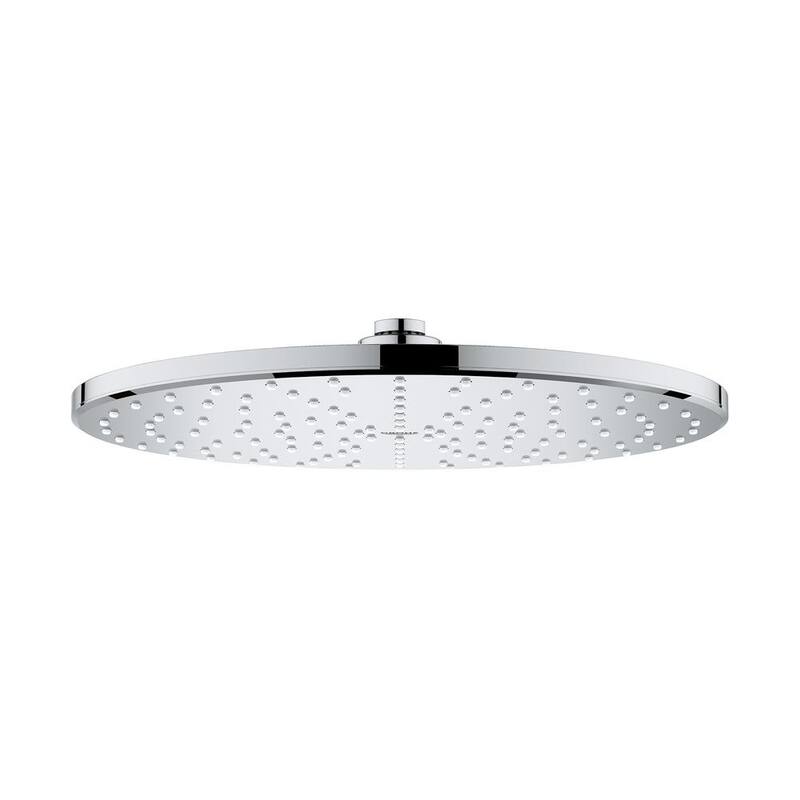 1-Spray 12.2 in. Single Ceiling Mount Fixed Rain Shower Head in Starlight Chrome