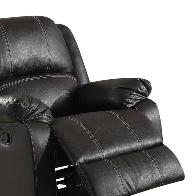 Zuriel Black Leather Rocking Chair