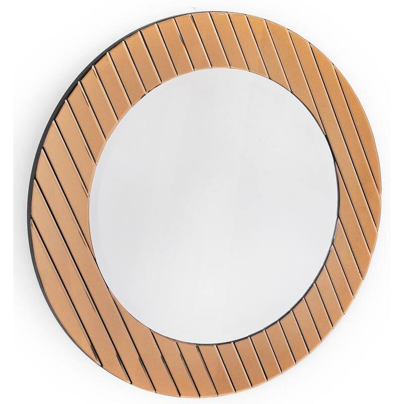 Yukon 36 in. x 36 in. Modern Round Framed Decorative Mirror