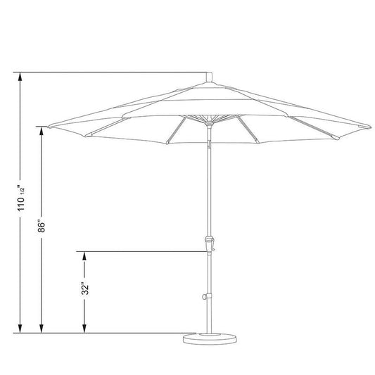 11 ft. Bronze Aluminum Market Auto Tilt Patio Umbrella in Mocha Pacifica