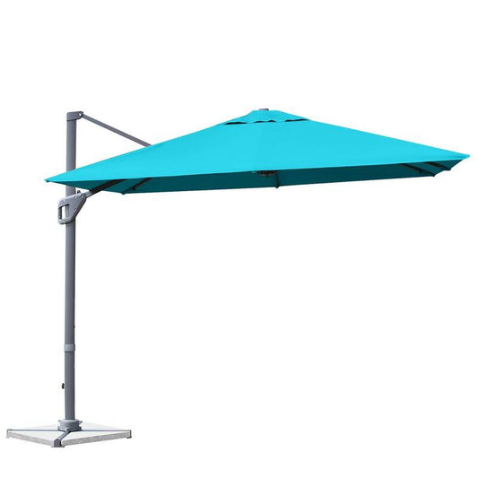 10×10 ft Aluminum Cantilever 360 Rotation Tilt Patio Umbrella in Green