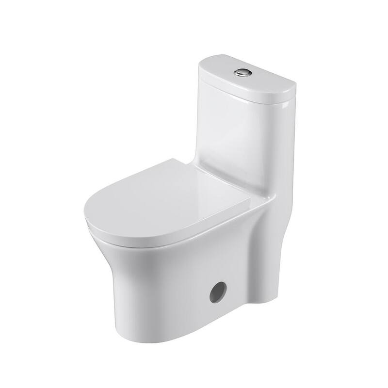 1-Piece 1.1 GPF/1.6 GPF Dual Flush Elongated Toilet in White with Toilet Seat Included