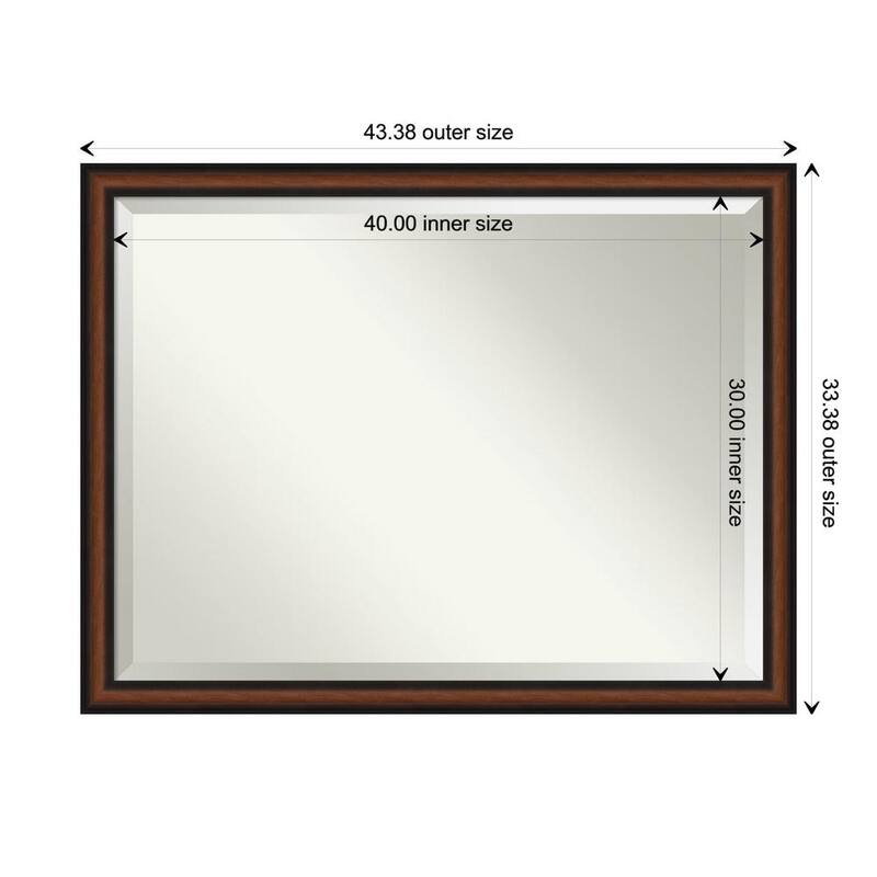 Yale Walnut 43.5 in. H x 33.5 in. W Framed Wall Mirror