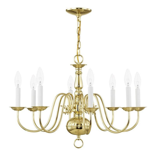 Williamsburgh 8-Light Polished Brass Chandelier