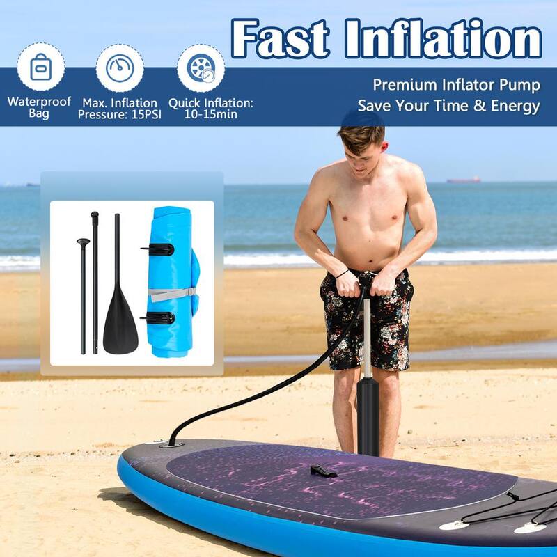 10.5 ft. Inflatable Stand-Up Paddle Board Non-Slip Deck Surfboard with Hand Pump