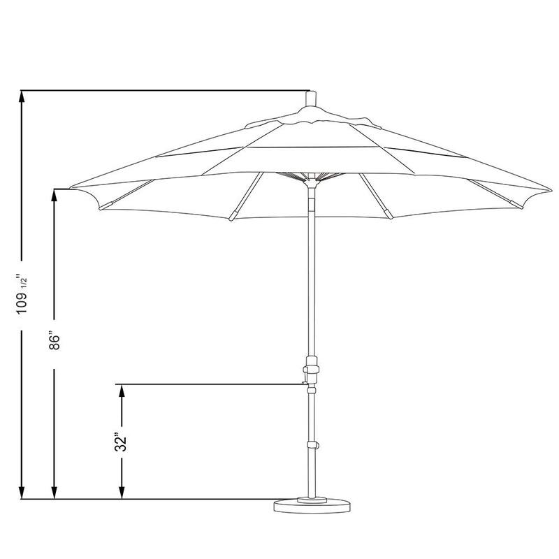 11 ft. Fiberglass Collar Tilt Double Vented Patio Umbrella in Yellow Pacifica