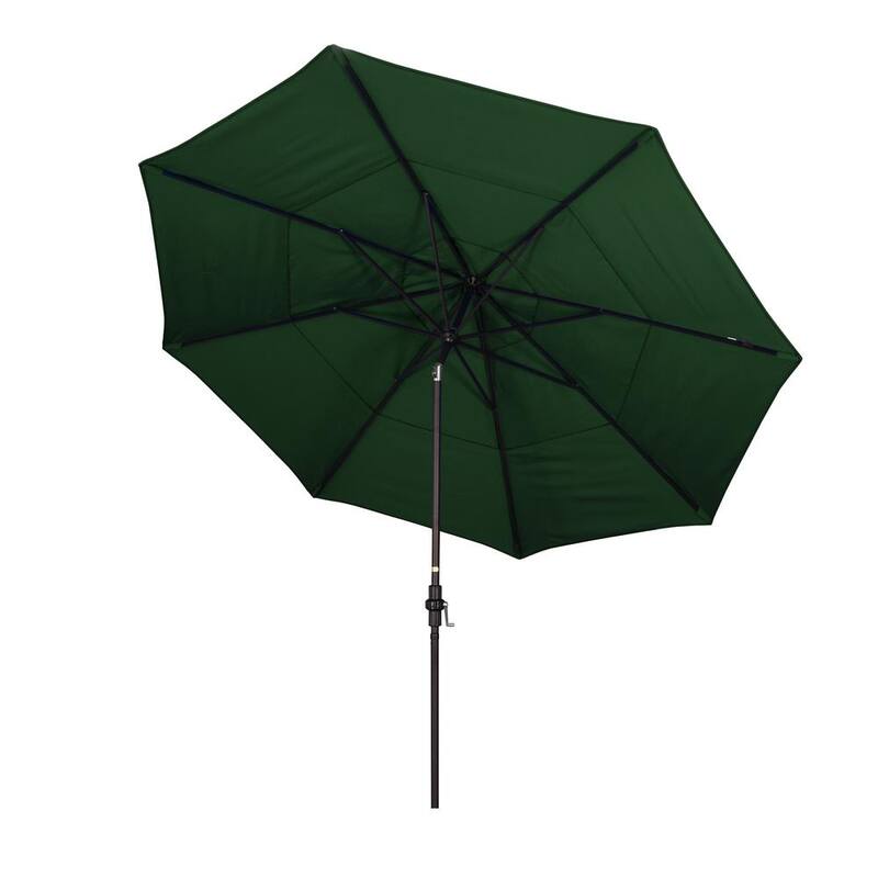 11 ft. Aluminum Collar Tilt Double Vented Patio Umbrella in Hunter Green Pacifica