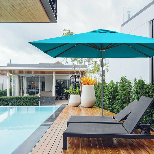 10 ft. Square Offset Patio Umbrella Outdoor Aluminum Cantilever Umbrella in Turquoise