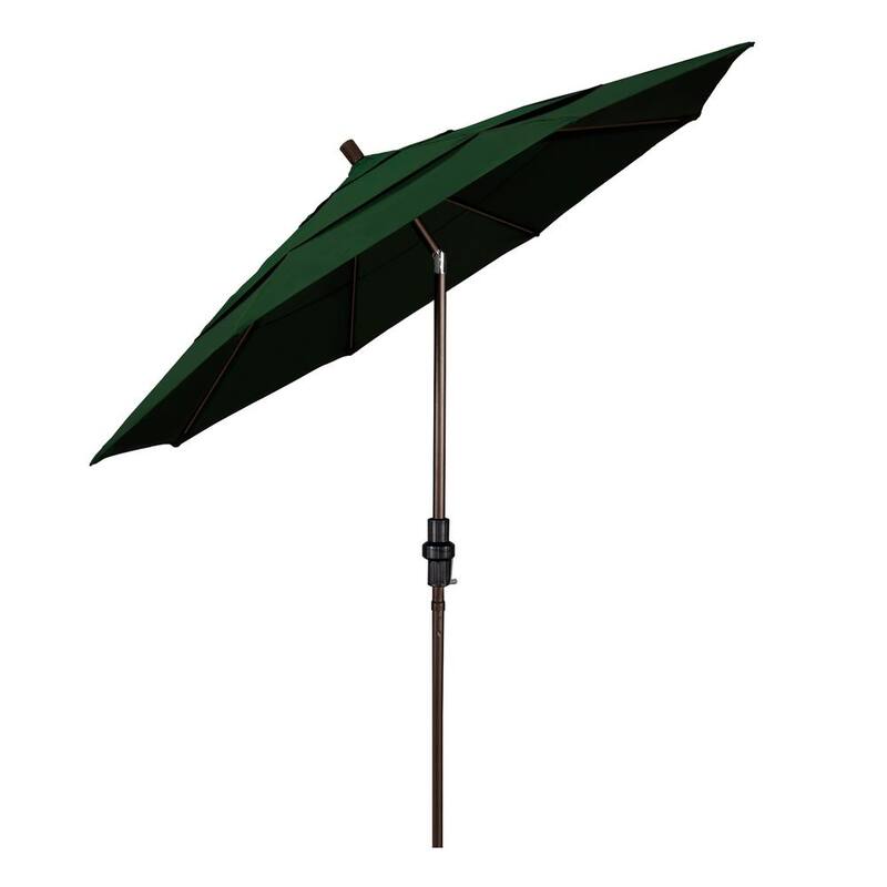 11 ft. Fiberglass Collar Tilt Double Vented Patio Umbrella in Hunter Green Pacifica