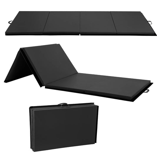 YRLLENSDAN Gymnastics Mat 10×4 ft Foldable Tumbling Mat 4 Folding Mat 2 inches Thick for Tumbling Stretching Black