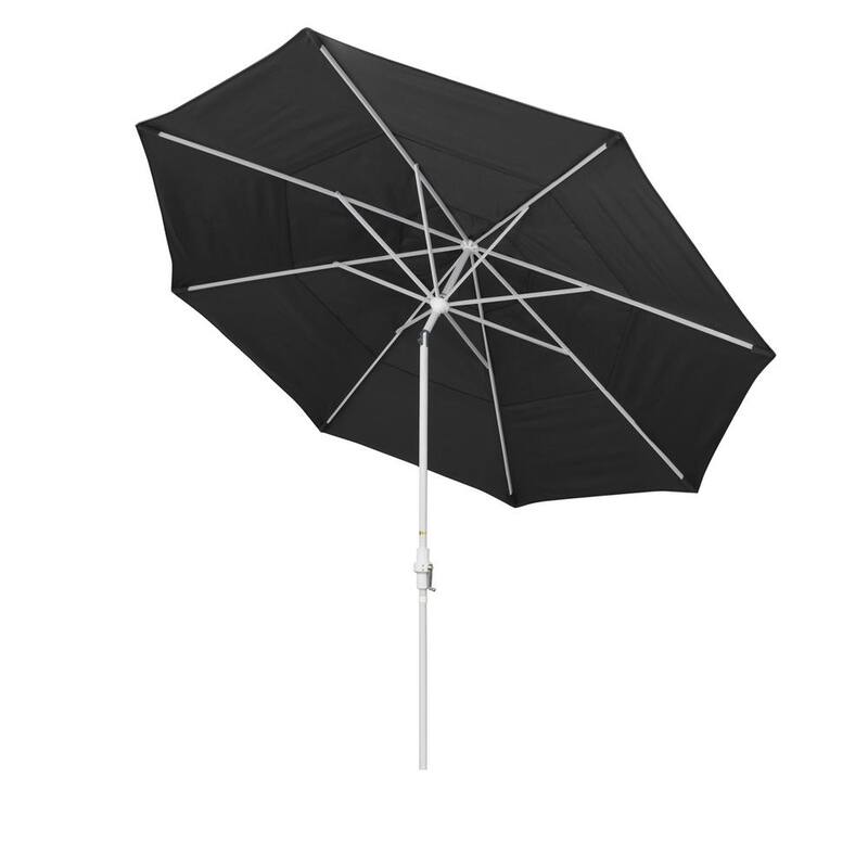 11 ft. Aluminum Collar Tilt Double Vented Patio Umbrella in Black Pacifica