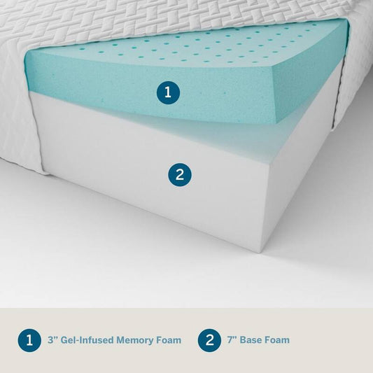 10 in. Twin Gel Memory Foam Mattress - Medium