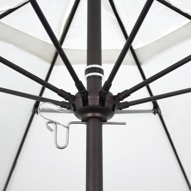 11 ft. Bronze Aluminum Commercial Market Patio Umbrella with Fiberglass Ribs and Pulley Lift in Beige Pacifica