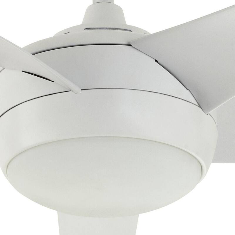 Windward IV 52 in. Indoor LED Matte White Ceiling Fan with Light and Remote Works with Google Assistant and Alexa