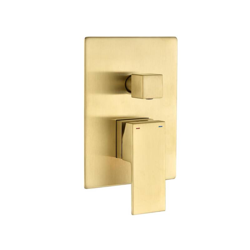 1-Spray Patterns with 2.5 GPM 12 in. Square Wall Mount Dual Shower Heads in Brushed Gold