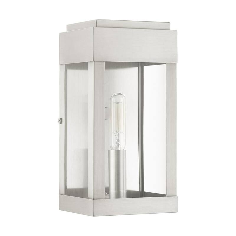 York 1 Light Brushed Nickel Outdoor ADA Wall Sconce