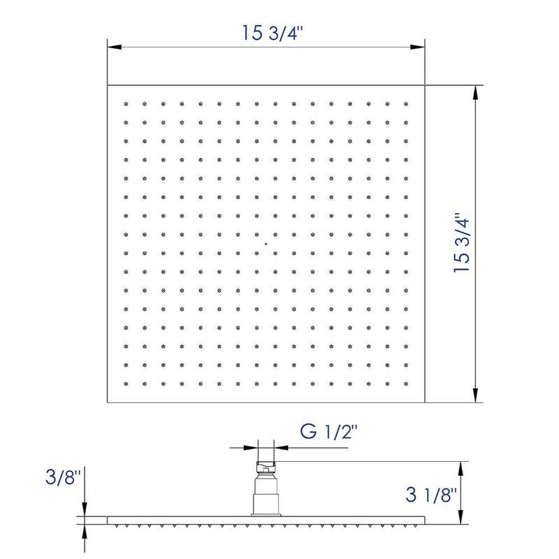 1-Spray 16 in. Single Ceiling Mount Fixed Rain Shower Head in Brushed Nickel