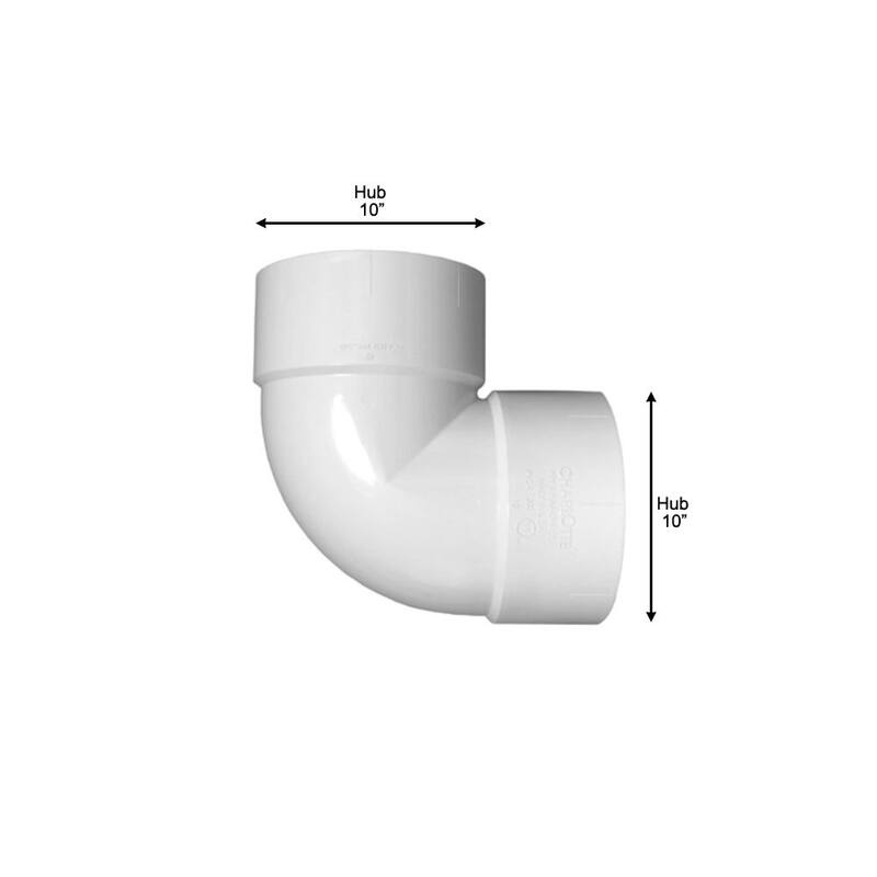 10 in. PVC DWV Vent 90-Degree Hub x Hub Elbow Fitting