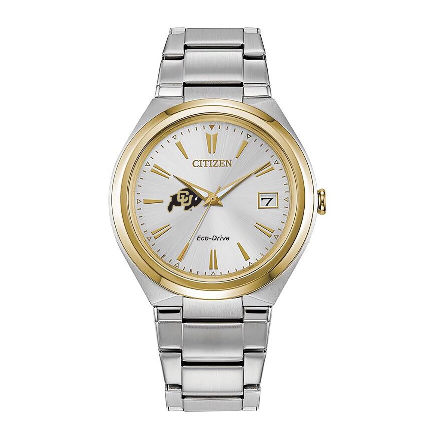 Women's Silver/Gold Colorado Buffaloes Citizen Eco-Drive Two-Tone Watch