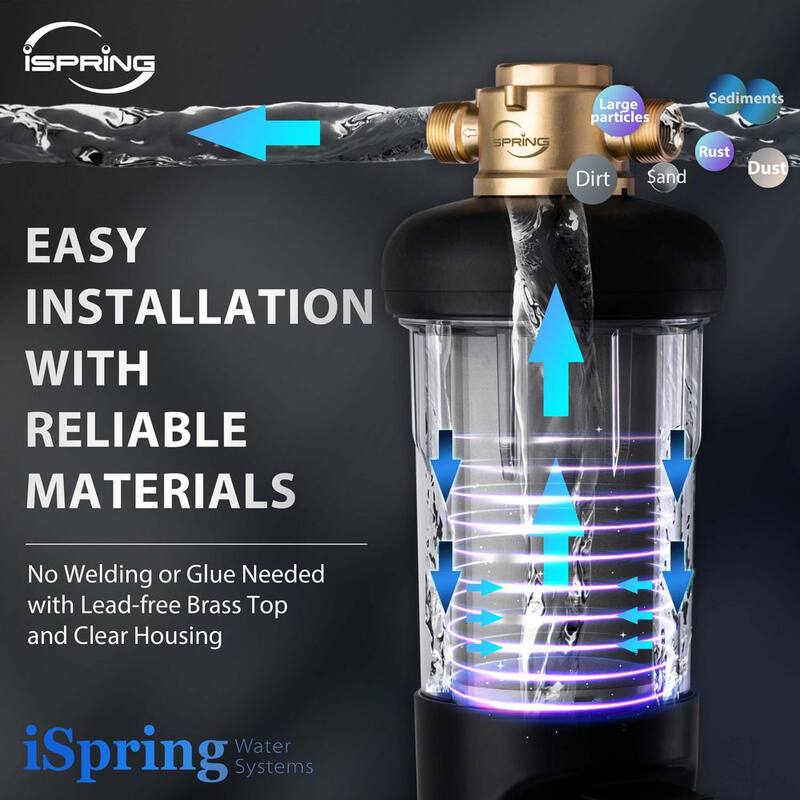 WSP50ARJ Spin-Down Sediment Water Filter Jumbo Size Large Capacity Reusable with Touch-Screen Auto Flushing Module