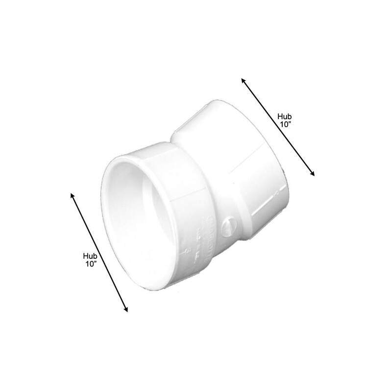 10 in. PVC DWV 22-1/2-Degree Hub x Hub Elbow Fitting