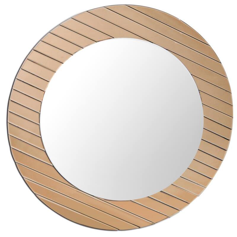 Yukon 36 in. x 36 in. Modern Round Framed Decorative Mirror