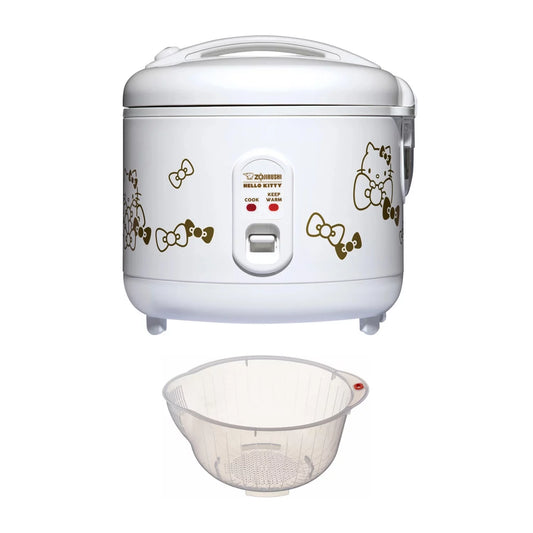 Zojirushi Hello Kitty 5.5-Cup Automatic Rice Cooker White with Washing Bowl