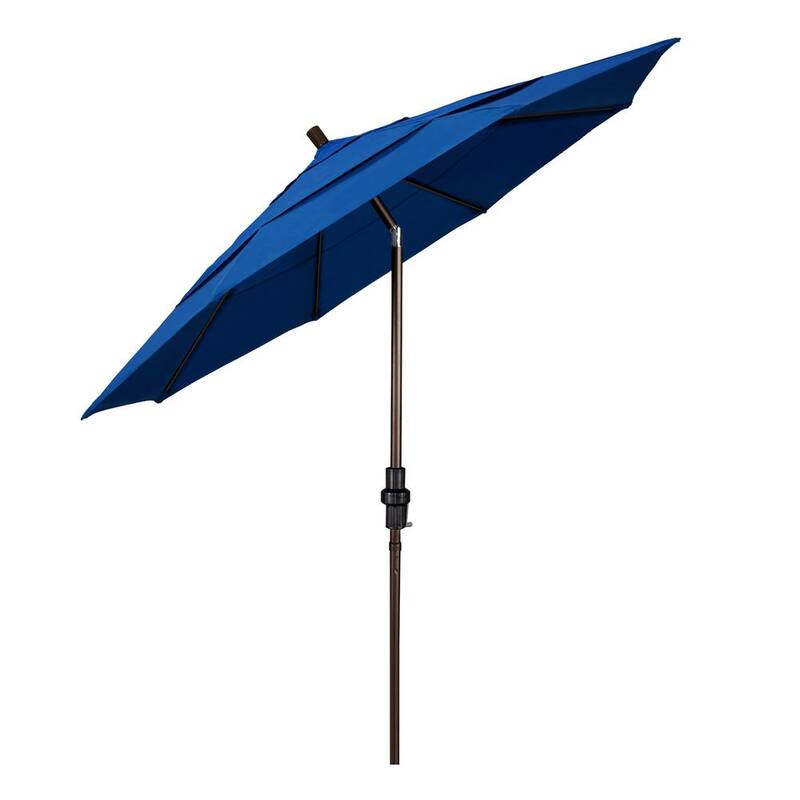 11 ft. Fiberglass Collar Tilt Double Vented Patio Umbrella in Pacific Blue Pacifica