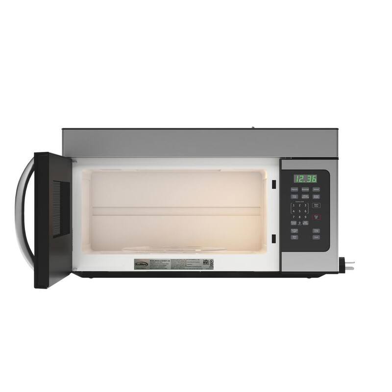 1.6 Cu. Ft. Stainless Steel Over the Range Microwave Oven with Oven Lamp and 300CFM Recirculation Vent Hood Function