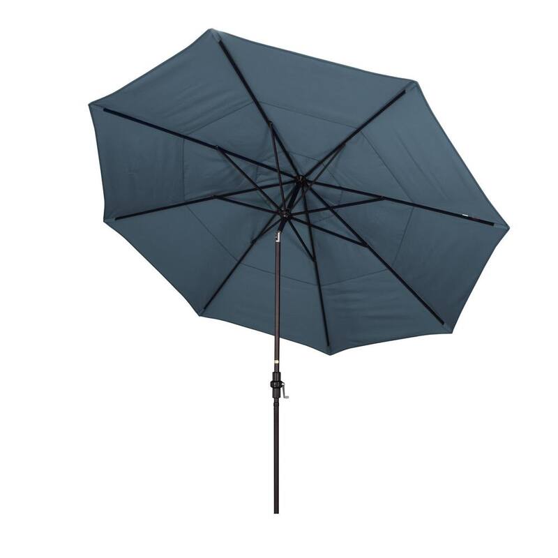 11 ft. Aluminum Collar Tilt Double Vented Patio Umbrella in Sapphire Pacifica