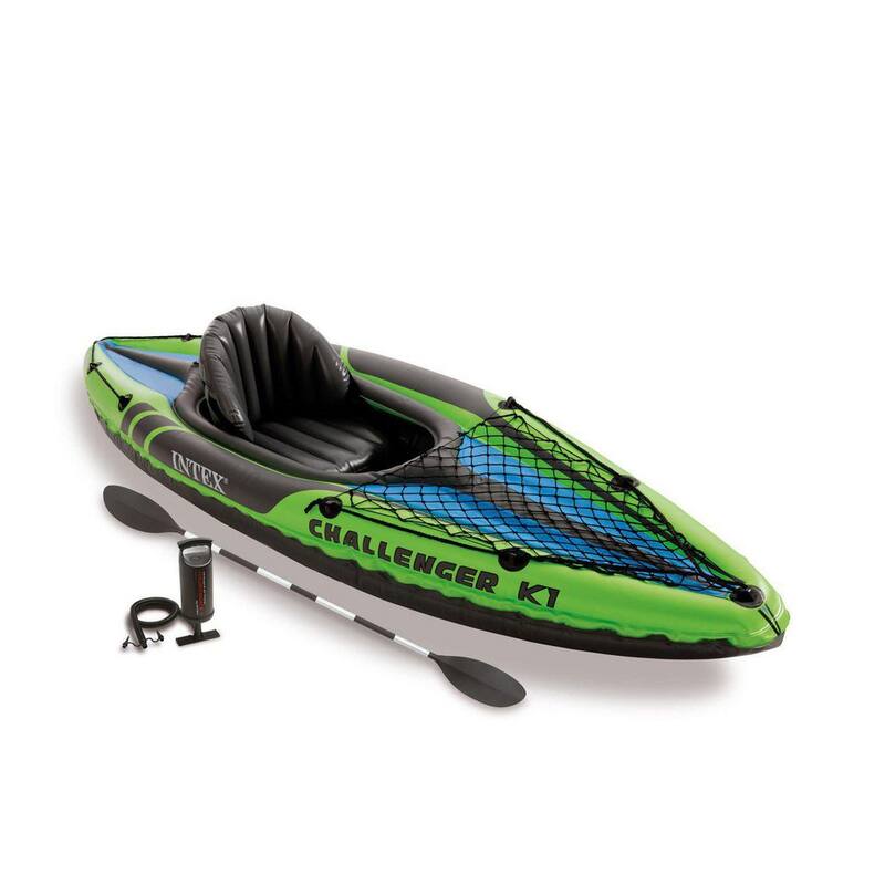 1-Person Inflatable Kayak 2-Pack with 2-Person Inflatable Kayak with pump