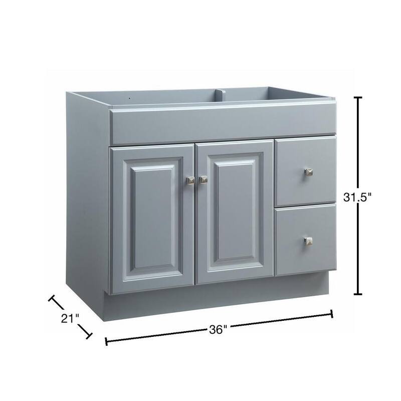 Wyndham 36 in. W x 21 in. D Ready to Assemble Bath Vanity Cabinet Only in Gray