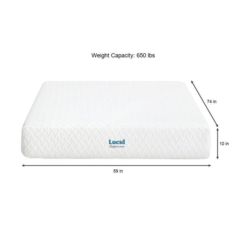 10in. Firm Gel Memory Foam Tight Top Queen Short Mattress