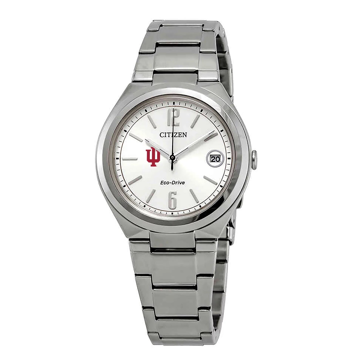 Women's Silver Indiana Hoosiers Eco-Drive Stainless Steel Watch