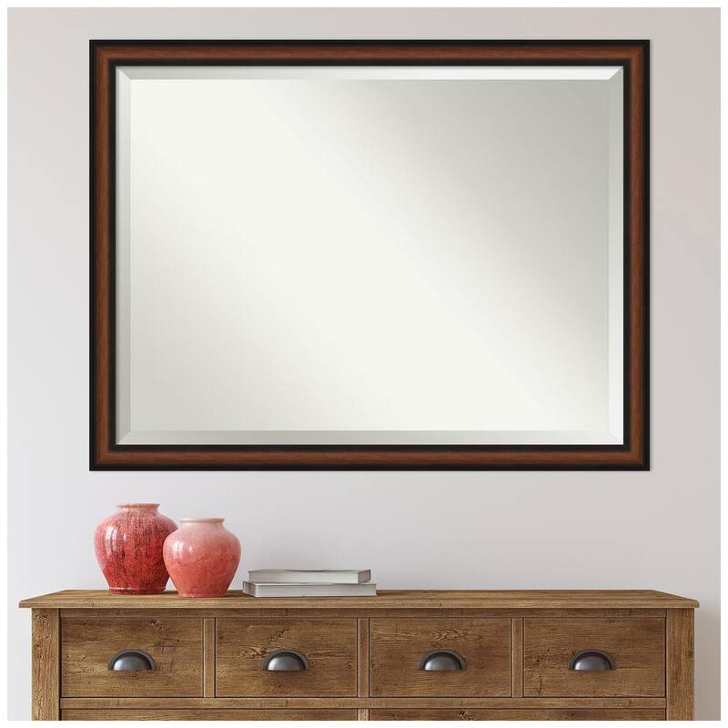 Yale Walnut 43.5 in. H x 33.5 in. W Framed Wall Mirror