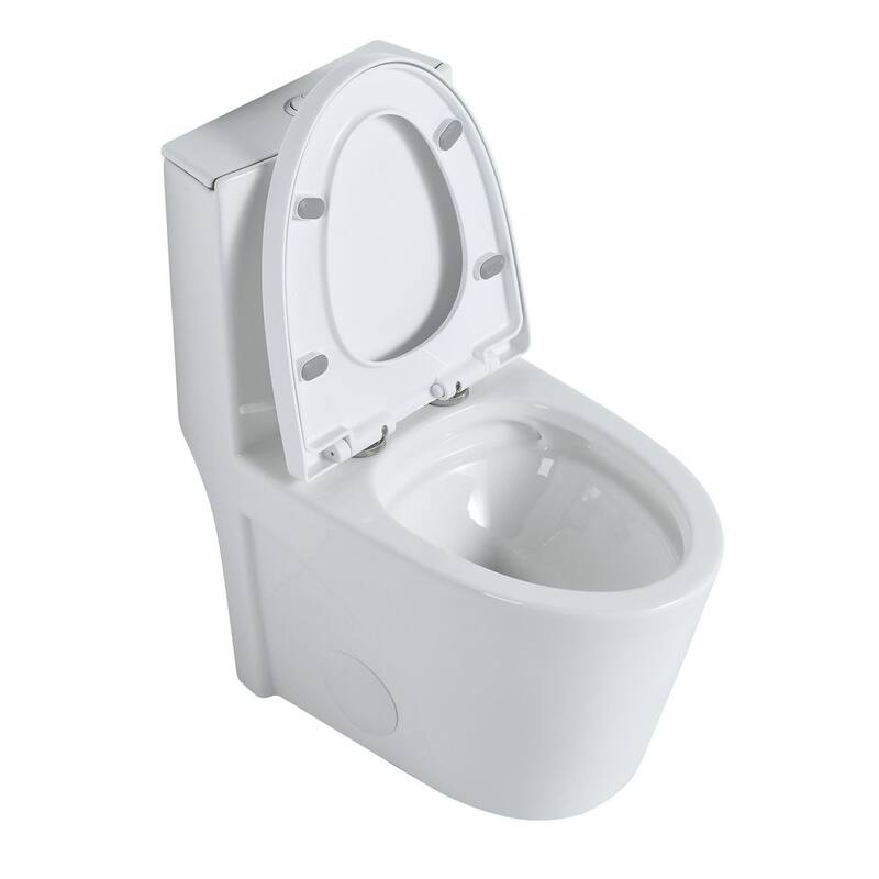 1-piece 1.1/1.6 GPF Dual Flush Elongated Toilet in. White Seat Included