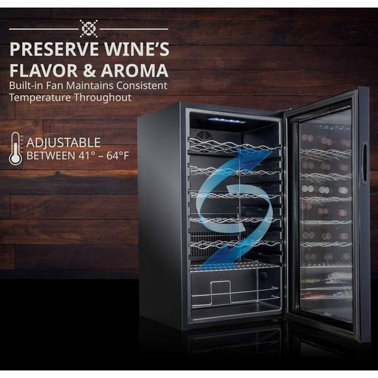 Wine Fridge 34-Bottles Free standing Wine Cooler W/Wi-Fi App Lock