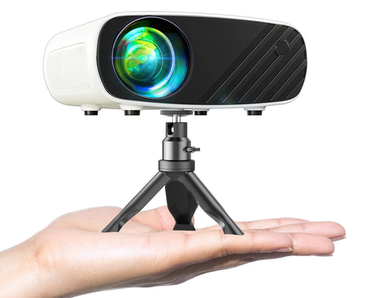 1080P Compact Smart Mini Projector - Compatible with Android iOS Windows TV USB - Portable White